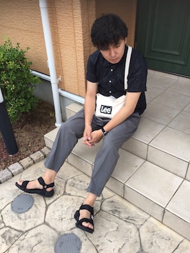 「Right-on（ライトオン）のアイテム（チノパンツ）」を使った、🎧👽🎧👽🎧👽🎧さん（メンズ・176cm）の夏コーディネート