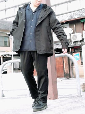 「SVEC（シュベック）のアイテム（ローファー）」を使った、HIBIKIさん（メンズ・164cm）の冬コーディネート