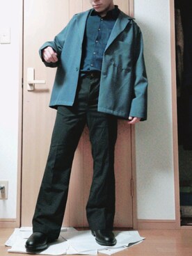 HIBIKIさんの「ポリエステルトロピカル シングルテーラードジャケット」を使ったコーディネート