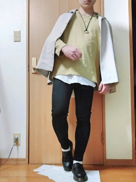 「SVEC（シュベック）のアイテム（ローファー）」を使った、HIBIKIさん（メンズ・164cm）の春コーディネート