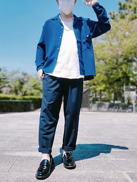 「SVEC（シュベック）のアイテム（ローファー）」を使った、HIBIKIさん（メンズ・164cm）の春コーディネート