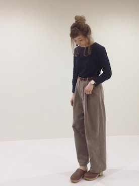 「SMELLY（スメリー）のアイテム（ピアス（両耳用））」を使った、ちばのぞみ。さん（レディース・165cm）の春コーディネート