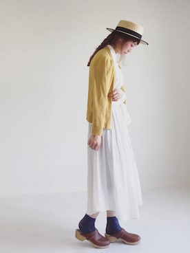 「SALON adam et rope'（サロン アダム エ ロペ）のアイテム（ハット）」を使った、ちばのぞみ。さん（レディース・165cm）の春コーディネート