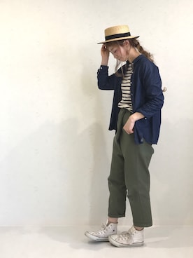 「SALON adam et rope'（サロン アダム エ ロペ）のアイテム（ハット）」を使った、ちばのぞみ。さん（レディース・165cm）の春コーディネート