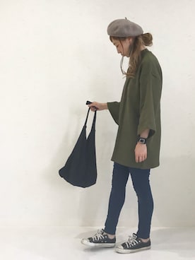 「CLANE（クラネ）のアイテム（スウェット）」を使った、ちばのぞみ。さん（レディース・165cm）の秋コーディネート