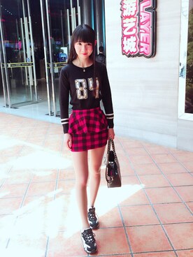 「MATERIAL GIRL（マテリアルガール）のアイテム（トップス）」を使った、懒妞妞さん（レディース・168cm）の春コーディネート