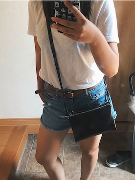 「OLD NAVY（オールドネイビー）のアイテム（バッグ）」を使った、りなさん（レディース・158cm）の夏コーディネート