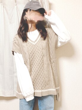 「rps（アールピーエス）のアイテム（ベスト）」を使った、hiiさん（レディース・157cm）の秋コーディネート