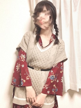 「rps（アールピーエス）のアイテム（ベスト）」を使った、hiiさん（レディース・157cm）の秋コーディネート