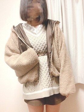 「rps（アールピーエス）のアイテム（ベスト）」を使った、hiiさん（レディース・157cm）の冬コーディネート