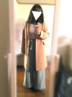 「ベージュコート」｜「アイテム（チェスターコート）」を使った、Emi Suzuki ✿さん（レディース・155cm）の冬コーディネート
