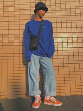 「DIESEL（ディーゼル）のアイテム（ハット）」を使った、Ritaさん（メンズ・168cm）の春コーディネート