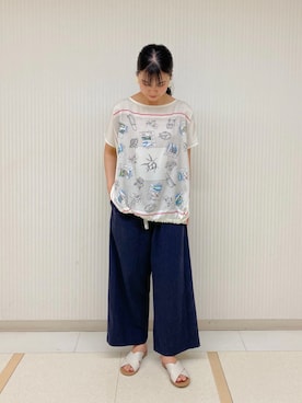 「BEARDSLEY」｜「アイテム（その他シューズ）」を使った、naoさん（レディース・159cm）の夏コーディネート