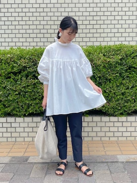 「BEARDSLEY」｜「アイテム（その他シューズ）」を使った、naoさん（レディース・159cm）の夏コーディネート