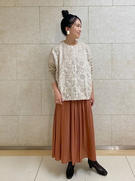 「ファー」｜「アイテム（ブルゾン）」を使った、naoさん（レディース・159cm）の秋コーディネート