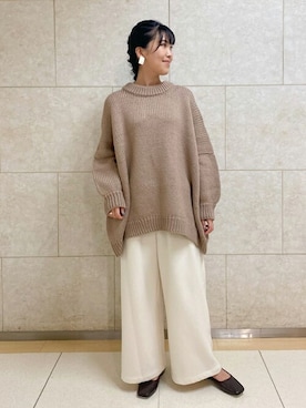 「ゆるニット」｜naoさん（レディース・159cm）の秋コーディネート