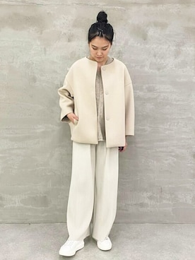 「BEARDSLEY（ビアズリー）のアイテム（その他アウター）」を使った、naoさん（レディース・159cm）の秋コーディネート