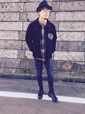 「CLUCT（クラクト）のアイテム（ジャケット/アウター）」を使った、yukiさん（メンズ・171cm）の冬コーディネート