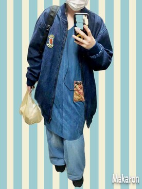 「エスニック」｜「アイテム（デニムジャケット）」を使った、askさん（レディース・150cm）の春コーディネート