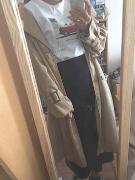 「RETRO GIRL（レトロガール）のアイテム（トレンチコート）」を使った、ｅｍａ ¨̮ さん（レディース・159cm）の春コーディネート