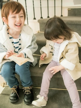 「アイテム（ダッフルコート、グレー系）」を使った、キャサリンコテージさん（キッズ・109cm）の秋コーディネート
