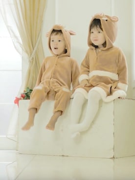 「動物モチーフ」｜「アイテム（ワンピース）」を使った、キャサリンコテージさん（キッズ・93cm）の冬コーディネート