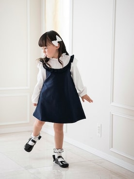 「肩フリル」｜「アイテム（ワンピース/ドレス）」を使った、キャサリンコテージさん（キッズ・115cm）の冬コーディネート
