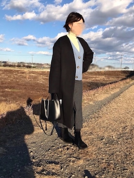 「Simplicite（サンプリシテ）のアイテム（その他アウター）」を使った、ちゃばさん（レディース・148cm）の冬コーディネート