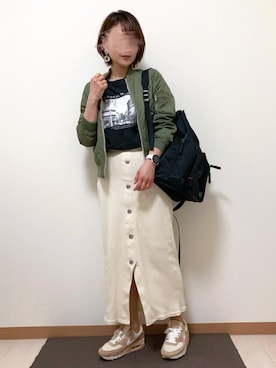 「アイテム（ブルゾン）」を使った、ちゃばさん（レディース・148cm・30代）の春コーディネート
