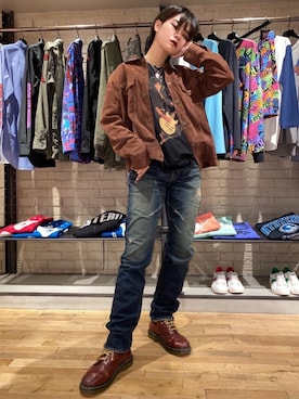 「ロックコーデ」｜「アイテム（デニムジャケット）」を使った、omen6さん（レディース・170cm）の秋コーディネート