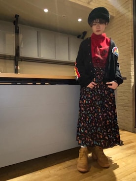 「コラボレーション」｜「アイテム（その他アウター）」を使った、omen6さん（レディース・170cm）の秋コーディネート
