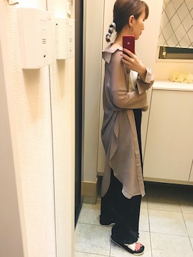 「UNE MANSION（ユヌマンション）のアイテム（シャツワンピース）」を使った、pyungさん（レディース・163cm）の夏コーディネート