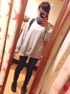 「お買い物」｜「アイテム（スウェット）」を使った、くのいち💕🔫さん（レディース・158cm）の冬コーディネート