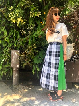 「MASTER&Co（マスターアンドコー）のアイテム（Tシャツ/カットソー）」を使った、tomopさん（レディース・160cm）の夏コーディネート