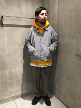 「アイテム（カバーオール）」を使った、Kiyotaka Nakagawaさん（メンズ・171cm）の春コーディネート