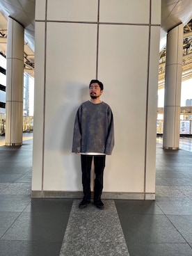 「united arrows」｜「アイテム（スウェット）」を使った、Kiyotaka Nakagawaさん（メンズ・171cm）の冬コーディネート