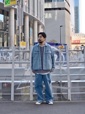 「MONKEY TIME（モンキータイム）のアイテム（デニムジャケット）」を使った、Kiyotaka Nakagawaさん（メンズ・171cm）の春コーディネート
