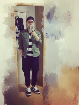 「ZARA MANのアイテム（チノパンツ）」を使った、蛋妮🐷さん（メンズ・175cm）の夏コーディネート