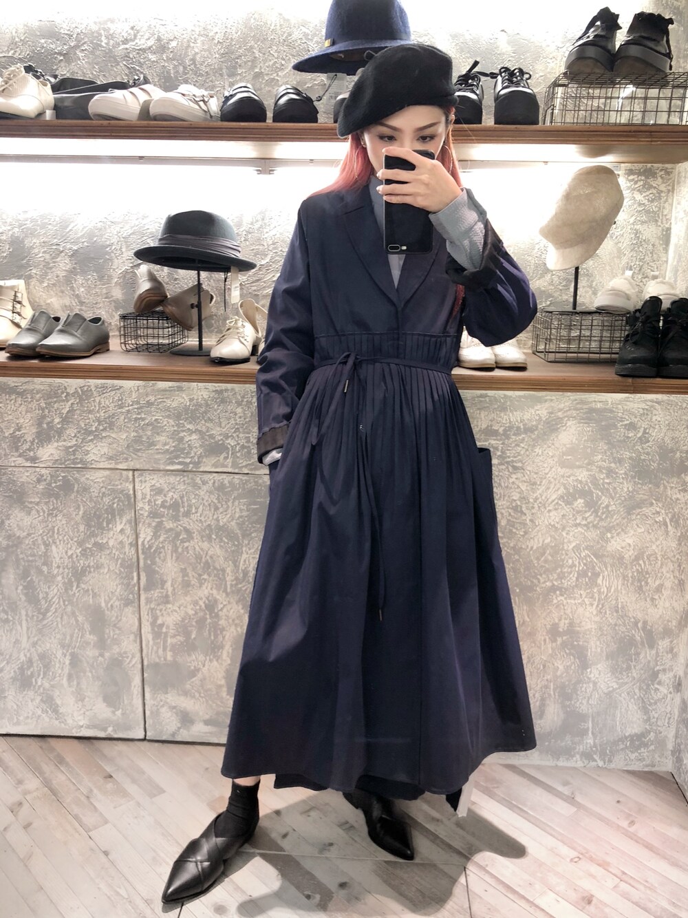 「spring」｜「ROCOCOのアイテム（ナイロンジャケット、ブルー系）」を使った、Enidlamさん（レディース・155cm）の冬コーディネートの1枚目の写真
