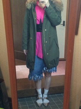 「サッシュベルト」｜「アイテム（モッズコート）」を使った、SaoriKoさん（レディース・163cm）の春コーディネート