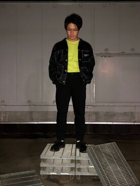 「Right-on（ライトオン）のアイテム（スラックス）」を使った、jun iizimaさん（メンズ・164cm）の冬コーディネート
