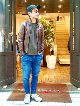 「attack the mind 7(アタックザマインドセブン)のアイテム(帽子)」を使った、shinyaさん(メンズ・174cm)の春コーディネート