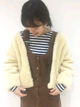 「flower（フラワー）のアイテム（ブルゾン）」を使った、sakiiiさん（レディース・151cm）の冬コーディネート