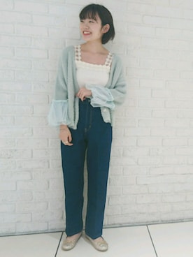 「グリッター」｜「アイテム（キャミソール）」を使った、sakiiiさん（レディース・151cm）の秋コーディネート
