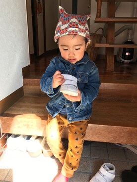 「ネコミミ」｜「アイテム（ジャケット/アウター）」を使った、It's a boy& girl!!さん（キッズ・70cm）の春コーディネート
