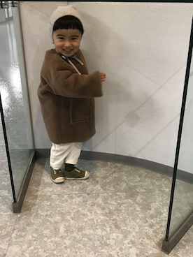 「ボンネット」｜「アイテム（サロペット/オーバーオール）」を使った、It's a boy& girl!!さん（キッズ・80cm）の春コーディネート