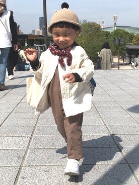 「2歳10ヶ月」｜「アイテム（オールインワン・サロペット）」を使った、It's a boy& girl!!さん（キッズ・80cm）の春コーディネート