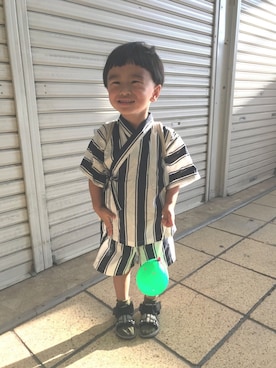 「GLOBAL WORK（グローバルワーク）のアイテム（水着/着物・浴衣）」を使った、It's a boy& girl!!さん（キッズ・90cm）の夏コーディネート