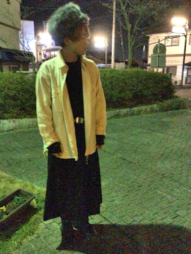 「G.V.G.V.（ジーヴィージーヴィー）のアイテム」を使った、中込さん（メンズ・169cm）の冬コーディネート
