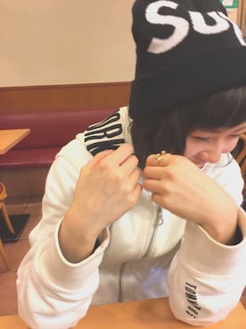 「お正月」｜「アイテム（ニットキャップ/ビーニー）」を使った、chiiiiさん（レディース・158cm）の冬コーディネート